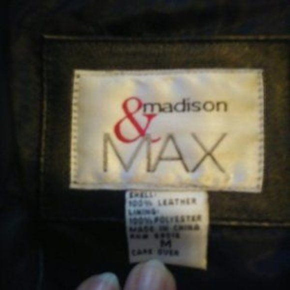 Madison & Max black leather jacket size medium - Picture 5 of 7
